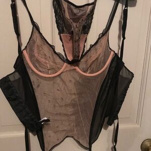 La Perla Black and nude Sheer Chemise